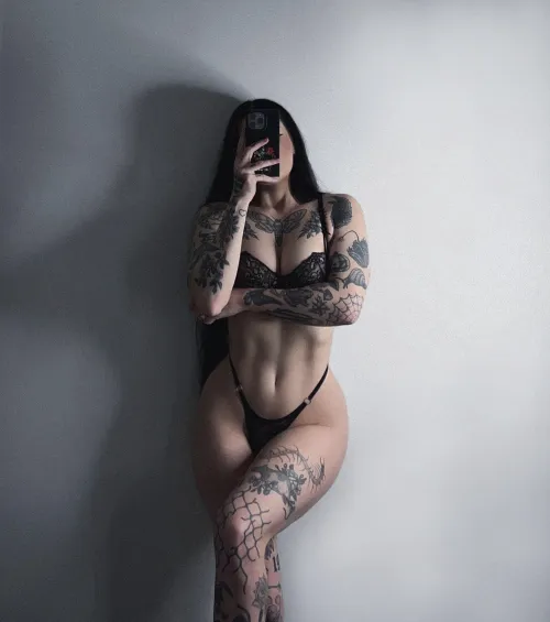 Lick my flesh with the tattoos