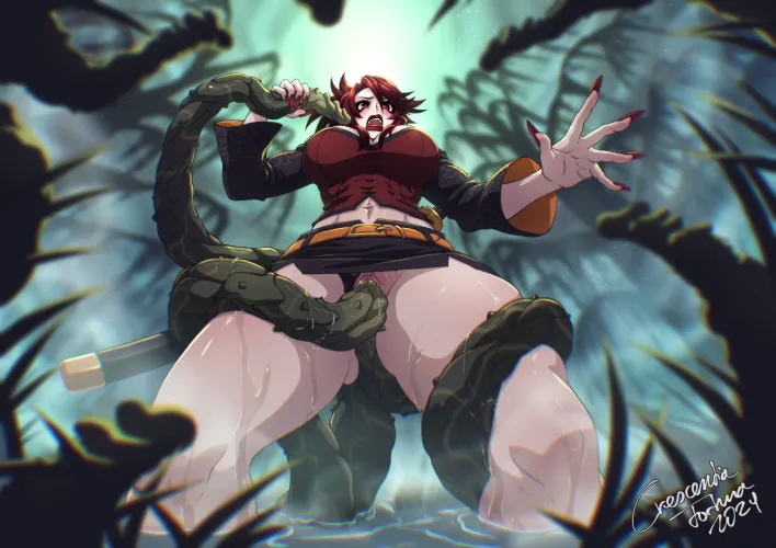 [Deathblight] Akagi in a tentacle swamp (by Crescentia Fortuna / Projekt Wolfenstahl)