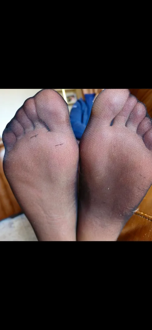 I've been wearing nylons and sneakers for 9 hours today 🥵🥵 what do you think my feet smell like?