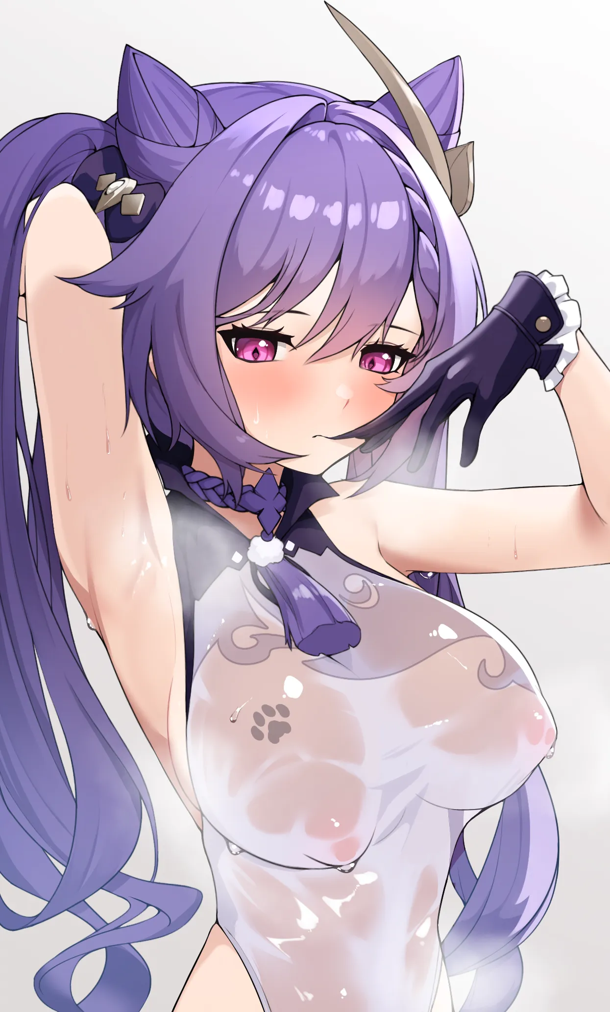 Oh no Keqing is soaking wet