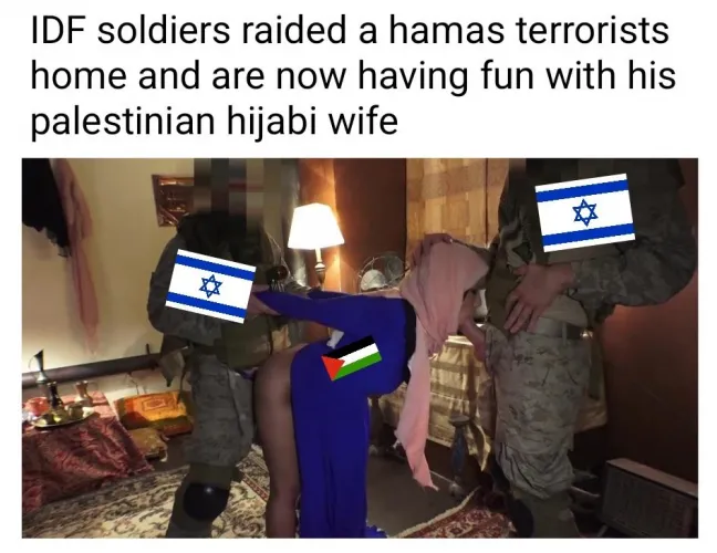 The liberation of Palestian women 🇵🇸 by heroic IDF bulls 🇮🇱