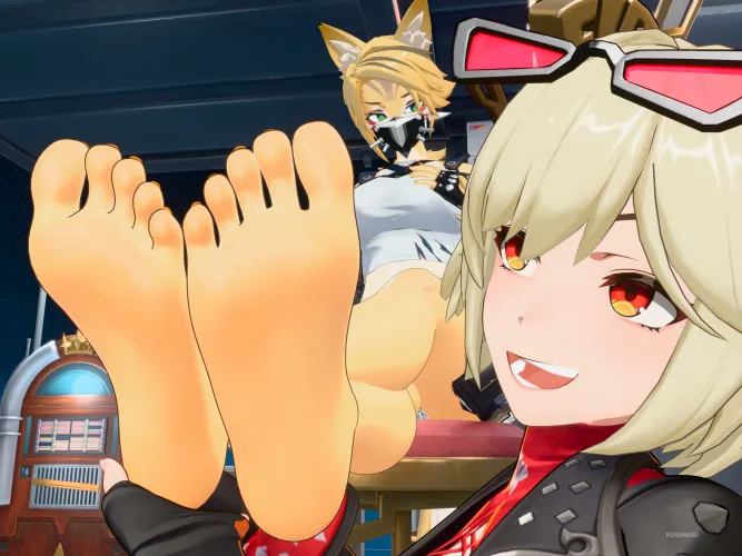 Burnice getting ready to worship Pulchra's Feet [Zenless Zone Zero]