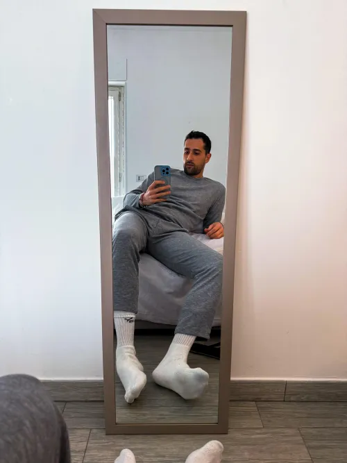 Grey pajamas, white socks and zero plans