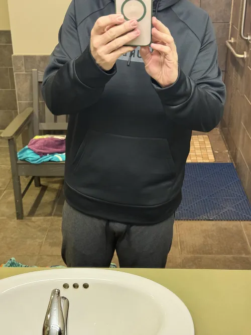 Locker room Post workout Bulge