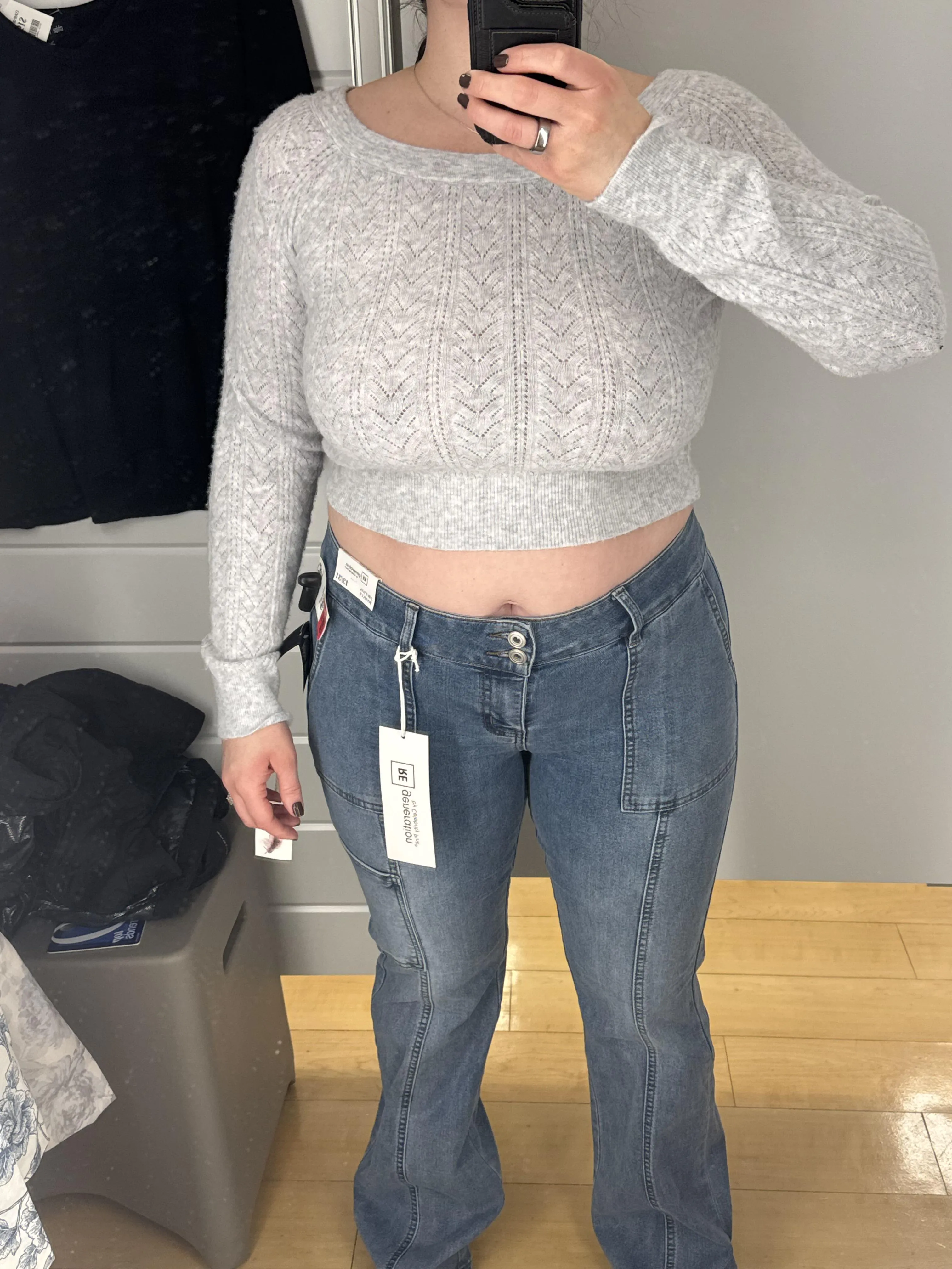 No bra needed under this little sweater