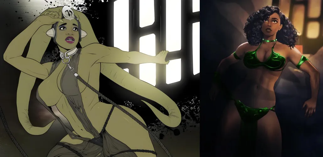 Oola & Han’s ex-lover Sana Starros in the rancor pit