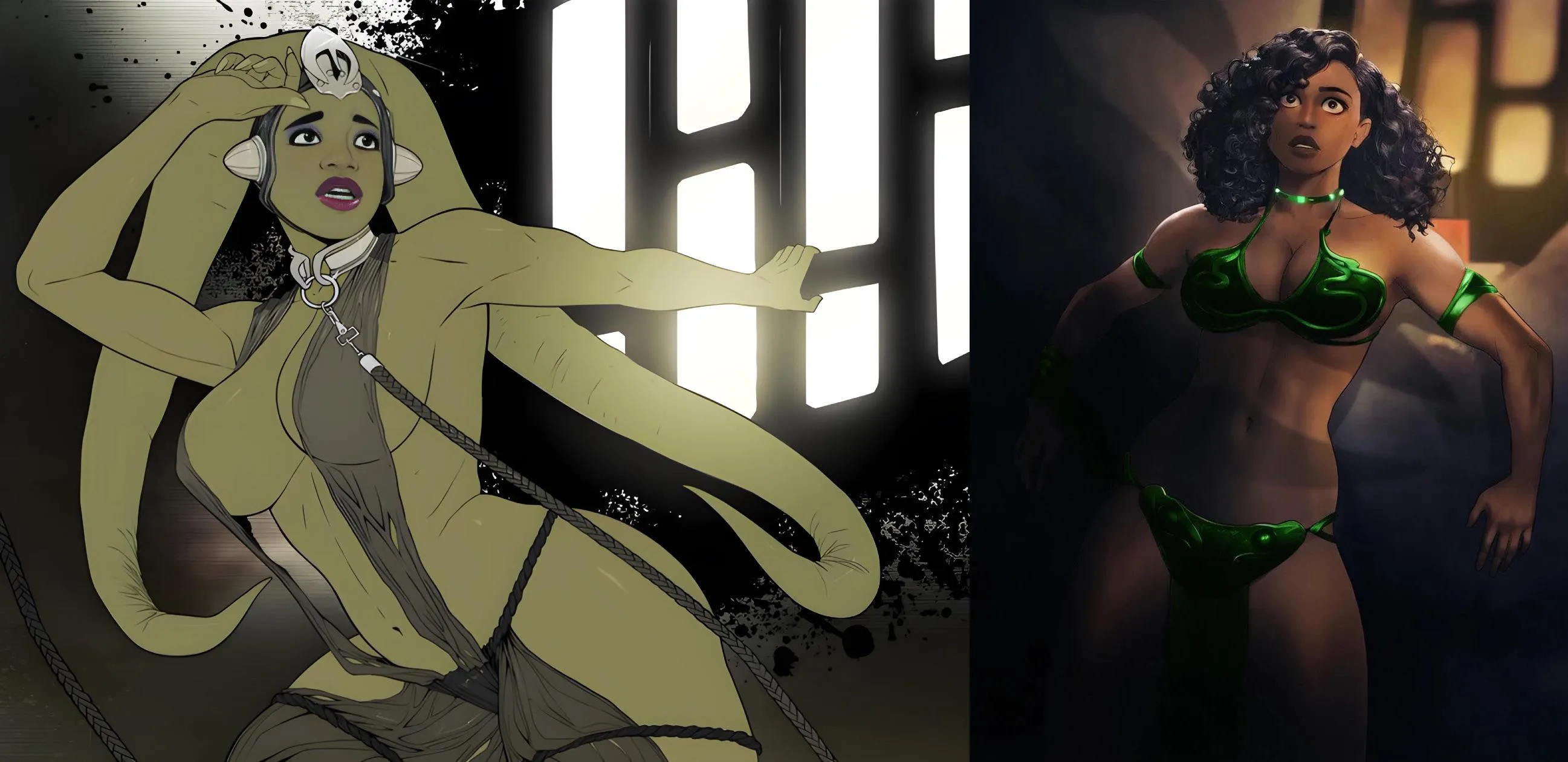 Oola & Han’s ex-lover Sana Starros in the rancor pit