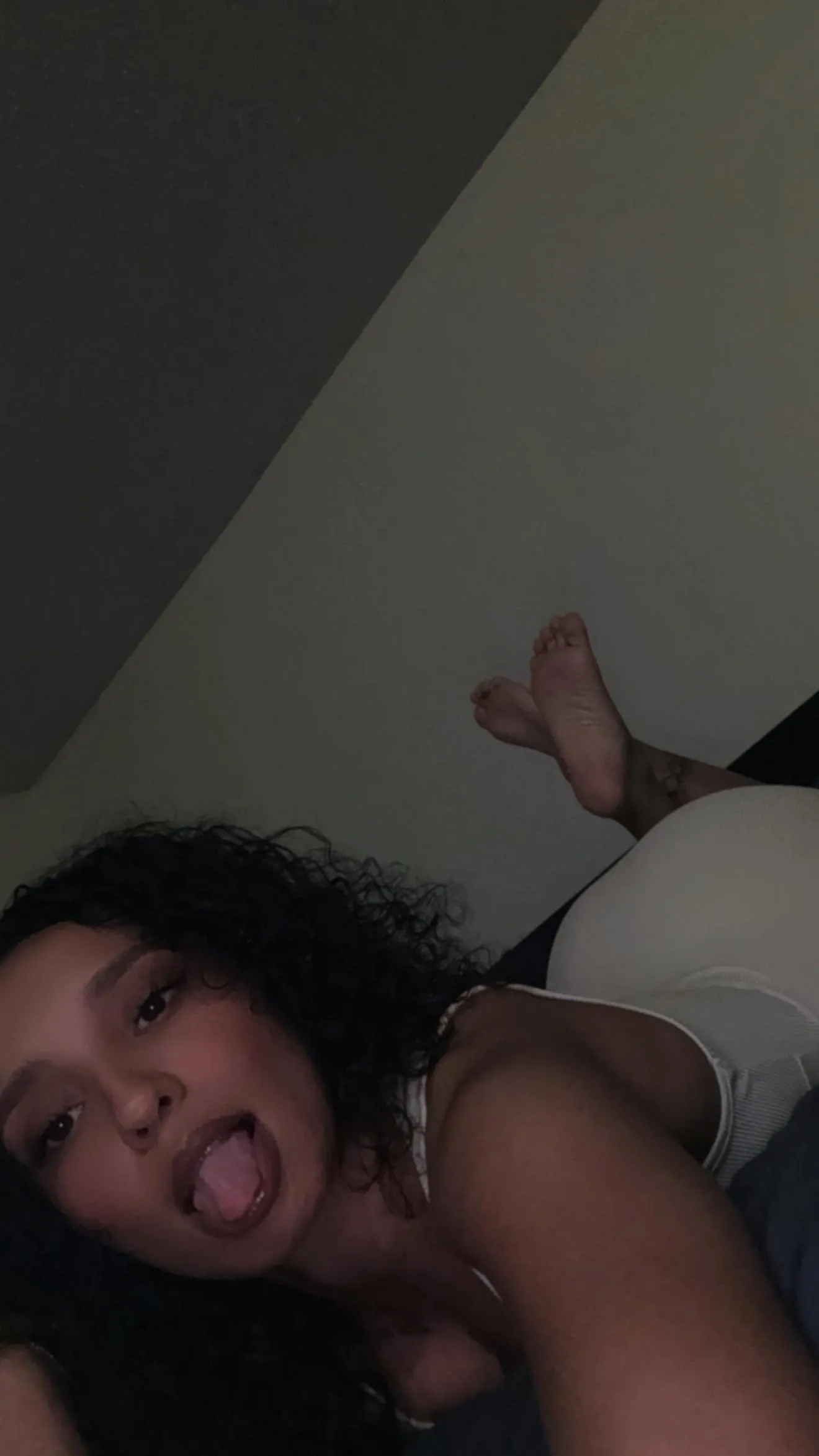 You’re so desperate for my heels, but all you’re getting is my feet tonight.