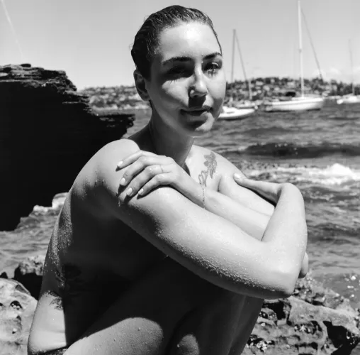 A naughty nude captured at the beach.