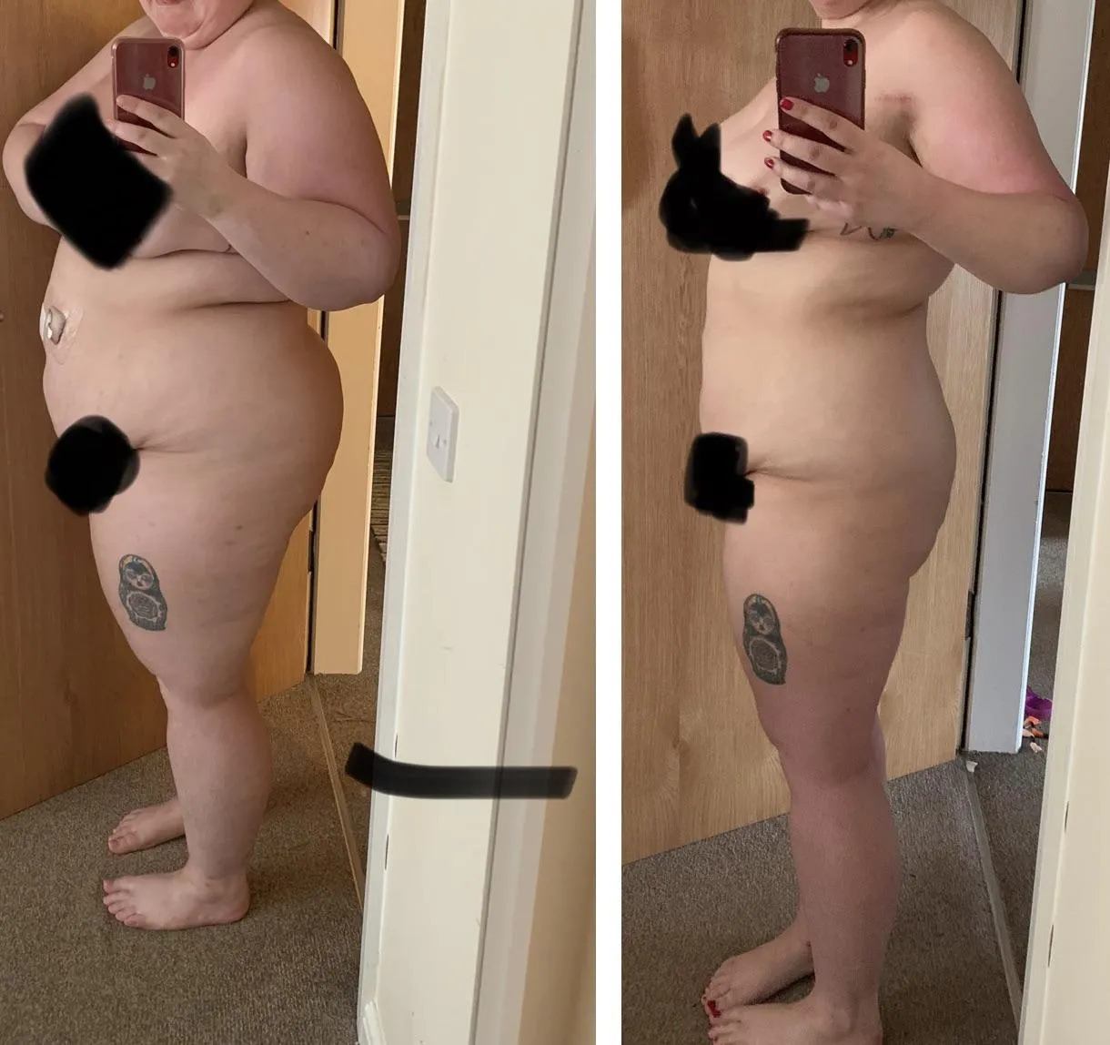 Before and after, over 10 stone gone