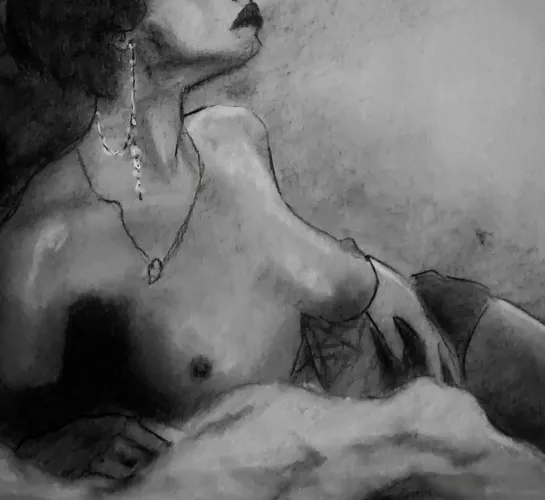 Charcoal on toned paper