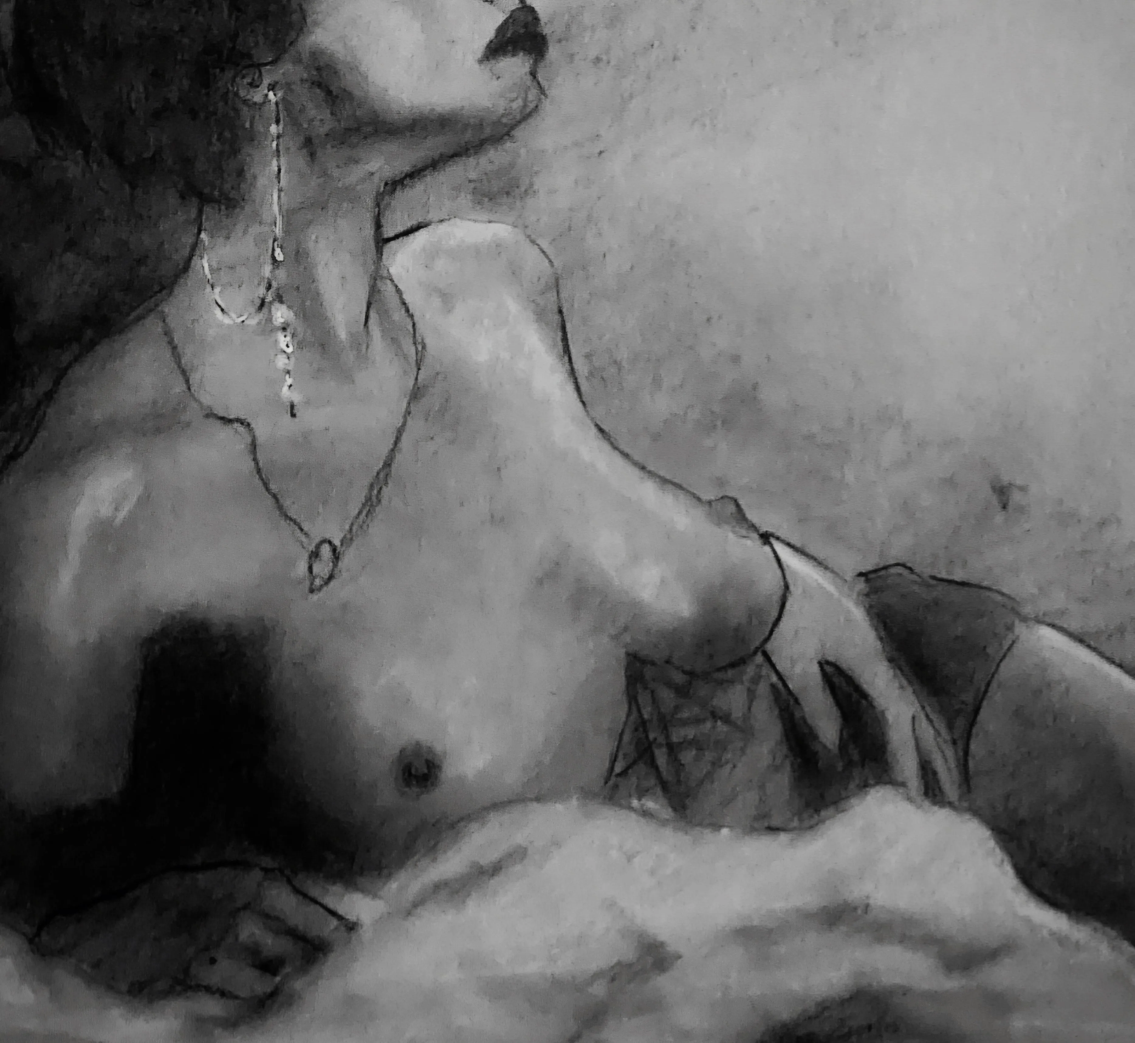 Charcoal on toned paper