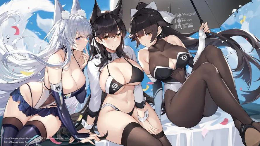 Race Queen Shinano, Atago and Takao