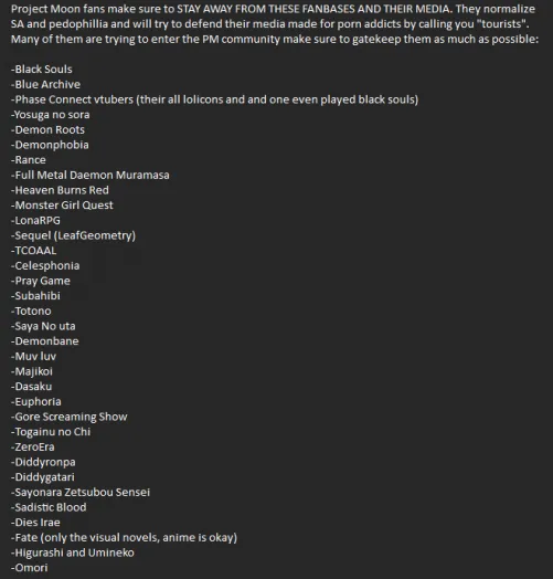 Bruh, Project Moon fans are probably a bunch of mentally ill and horny people who think MGQ fans are