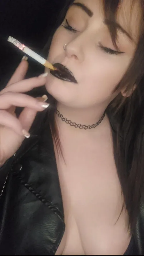 Can you see the enjoyment in my face as I take a drag of my cigarette? 💋 🚬
