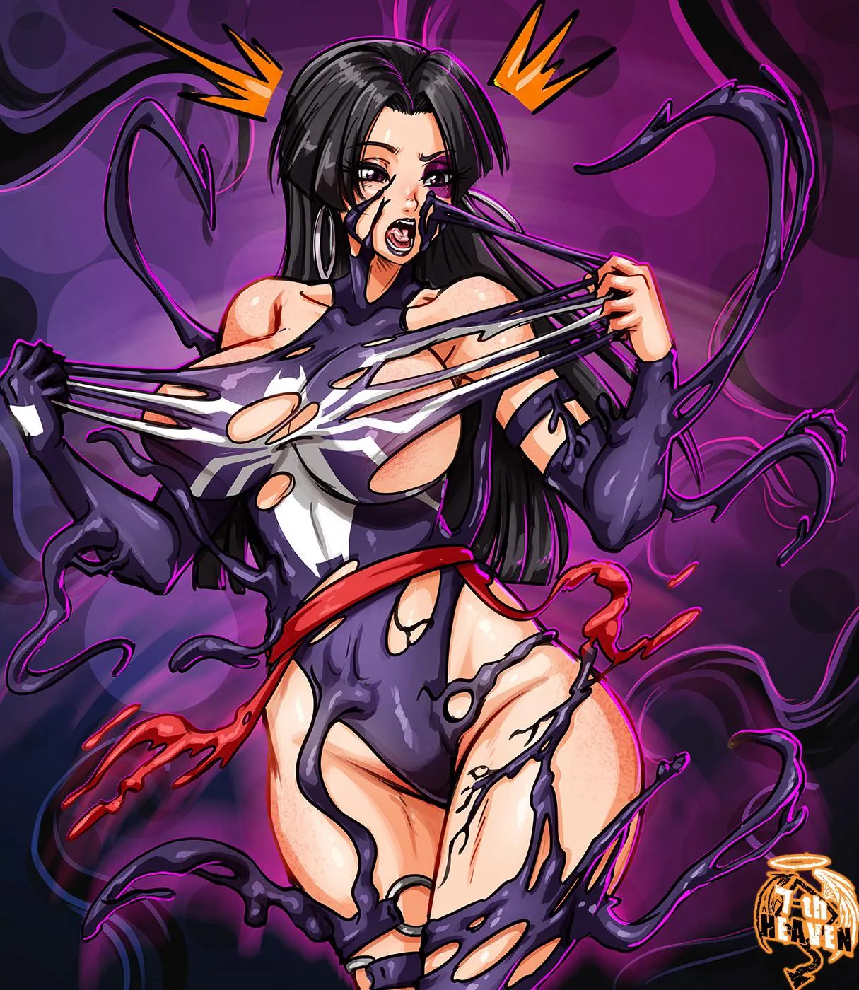 Psylocke vs Symbiote by 7th--Heaven