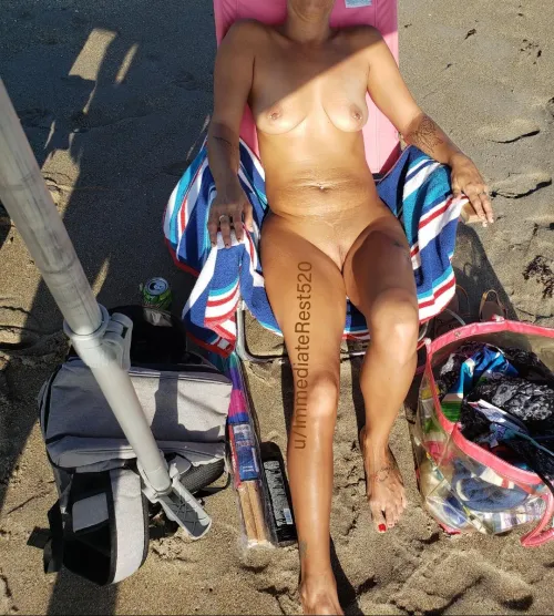 Enjoying a beach day