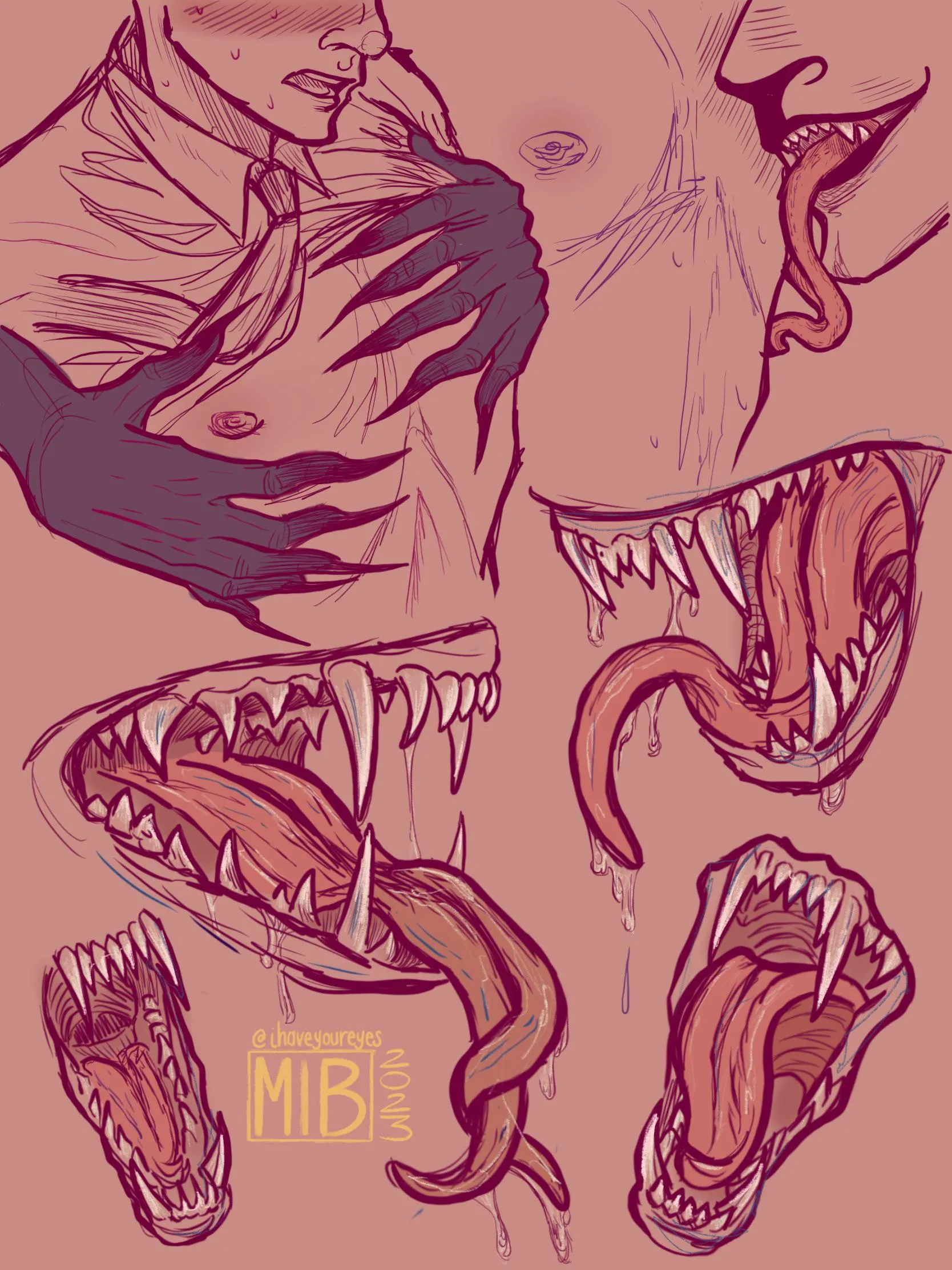 The danger zone between sharp teeth and long prehensile tongue 👅