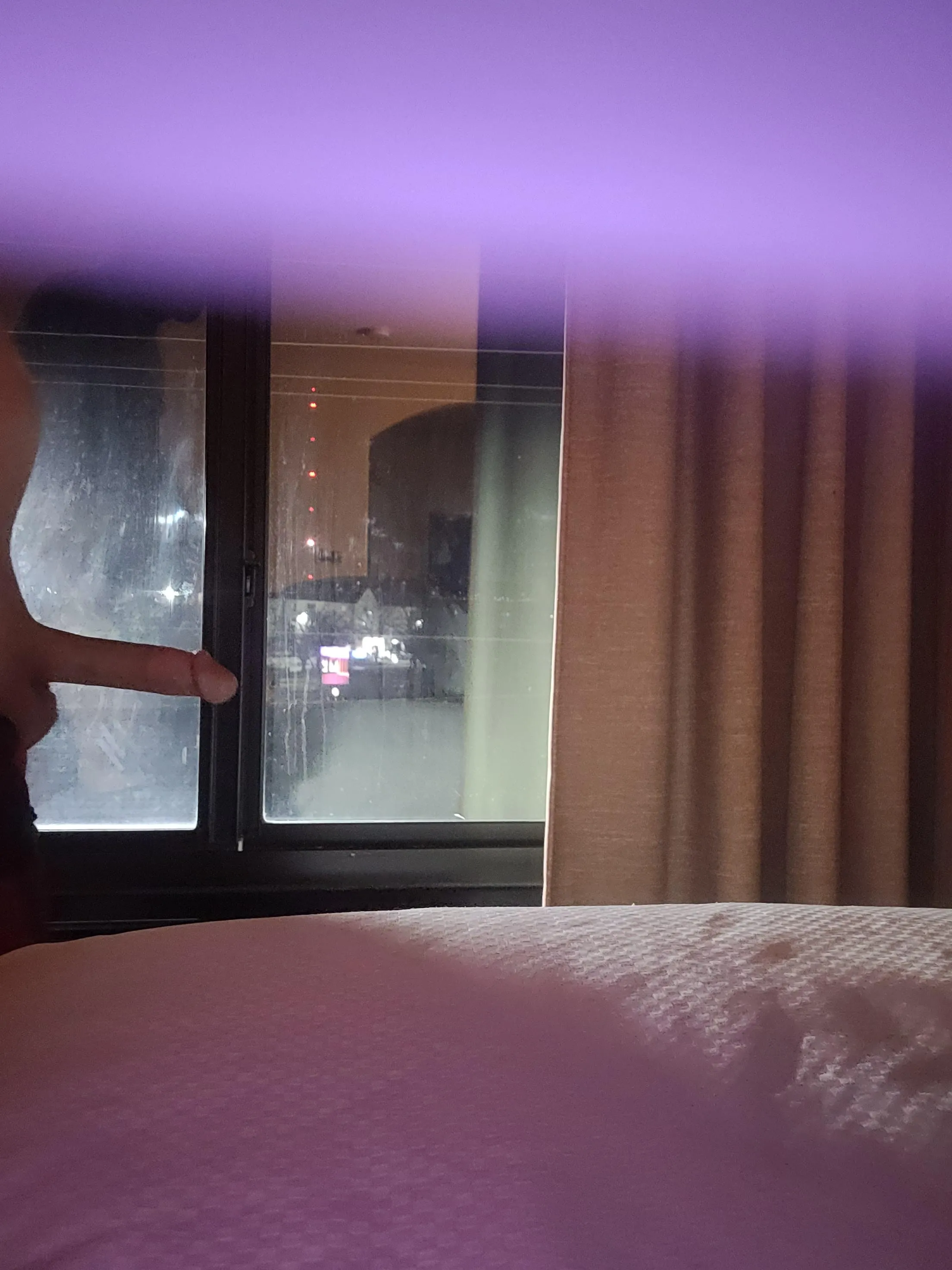 Another day in Tulsa, another day nude in my hotel room window.