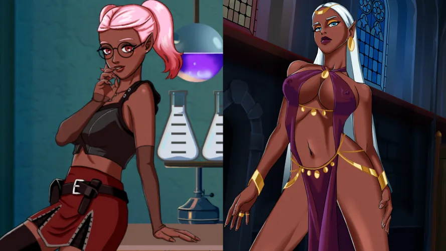 Based on design, which girl do you think is more freakier? Izelle (left), the Alchemist or Morwenna (right), the High Priestess?