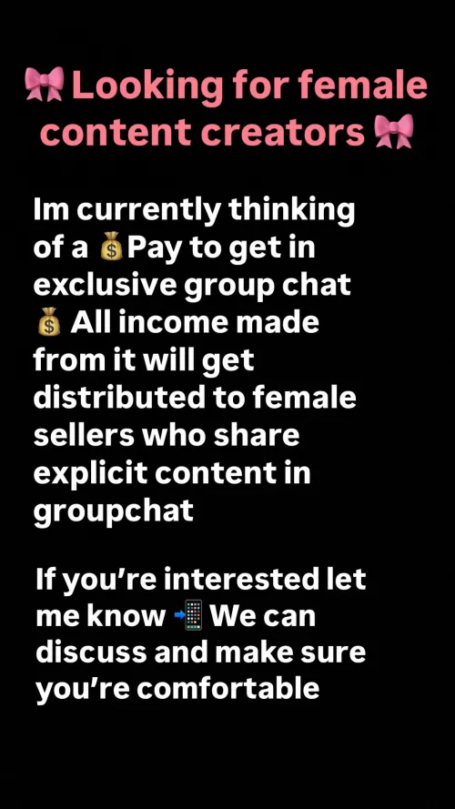 Female content creators/sellers