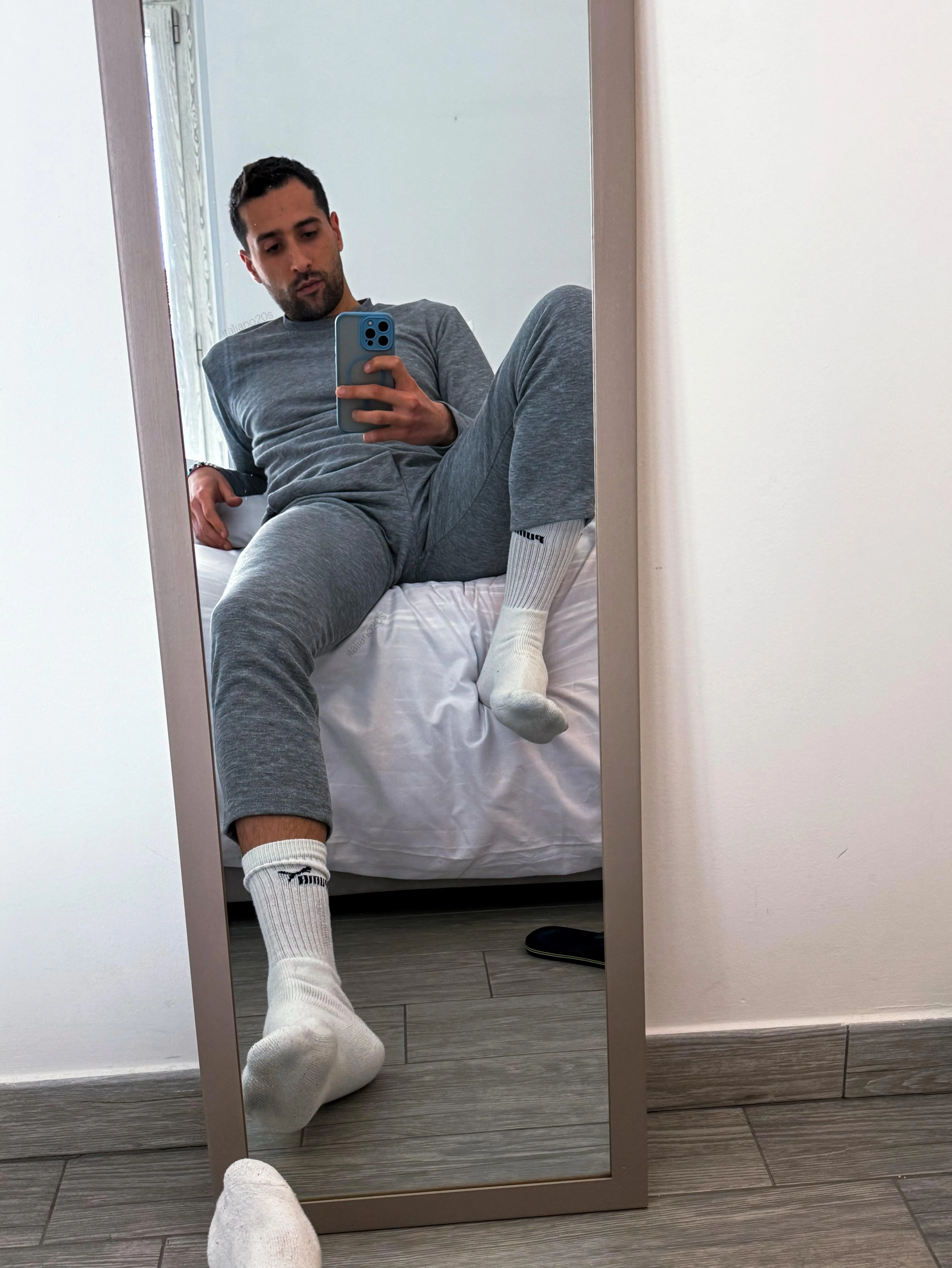 Grey pajamas, white socks and zero fucks gives. Who's coming over to do my laundry and clean my house?