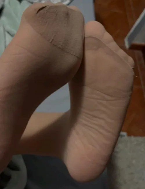 What are you doing with these nylon clad soles. Admire, Sniff, lick, remove