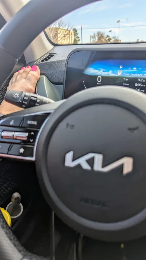 Is my foot on the dash distracting?
