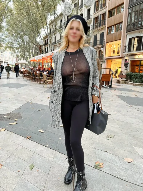 Sheer milf in the city
