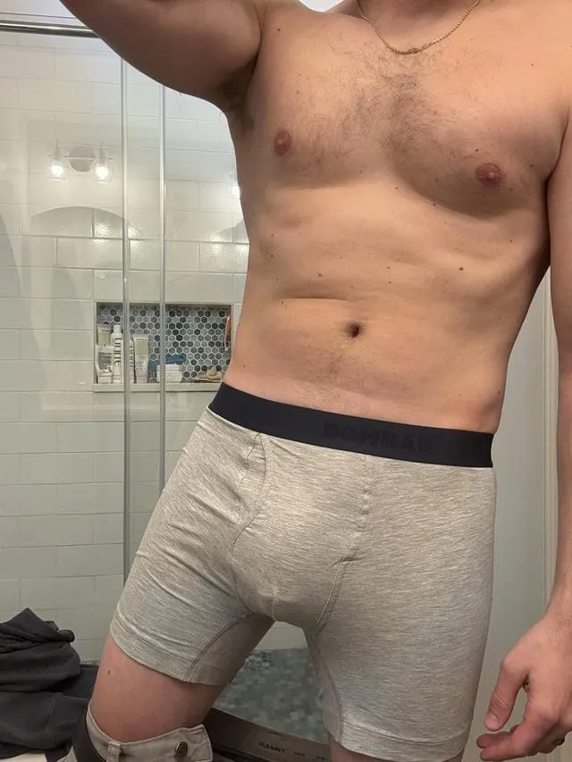 The wife like these gray boxer briefs - my first pair ever!