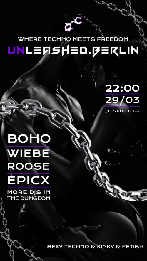 Unleashed Berlin: new party at Insomnia. Saturday March 29. More affordable than other parties at Insomnia