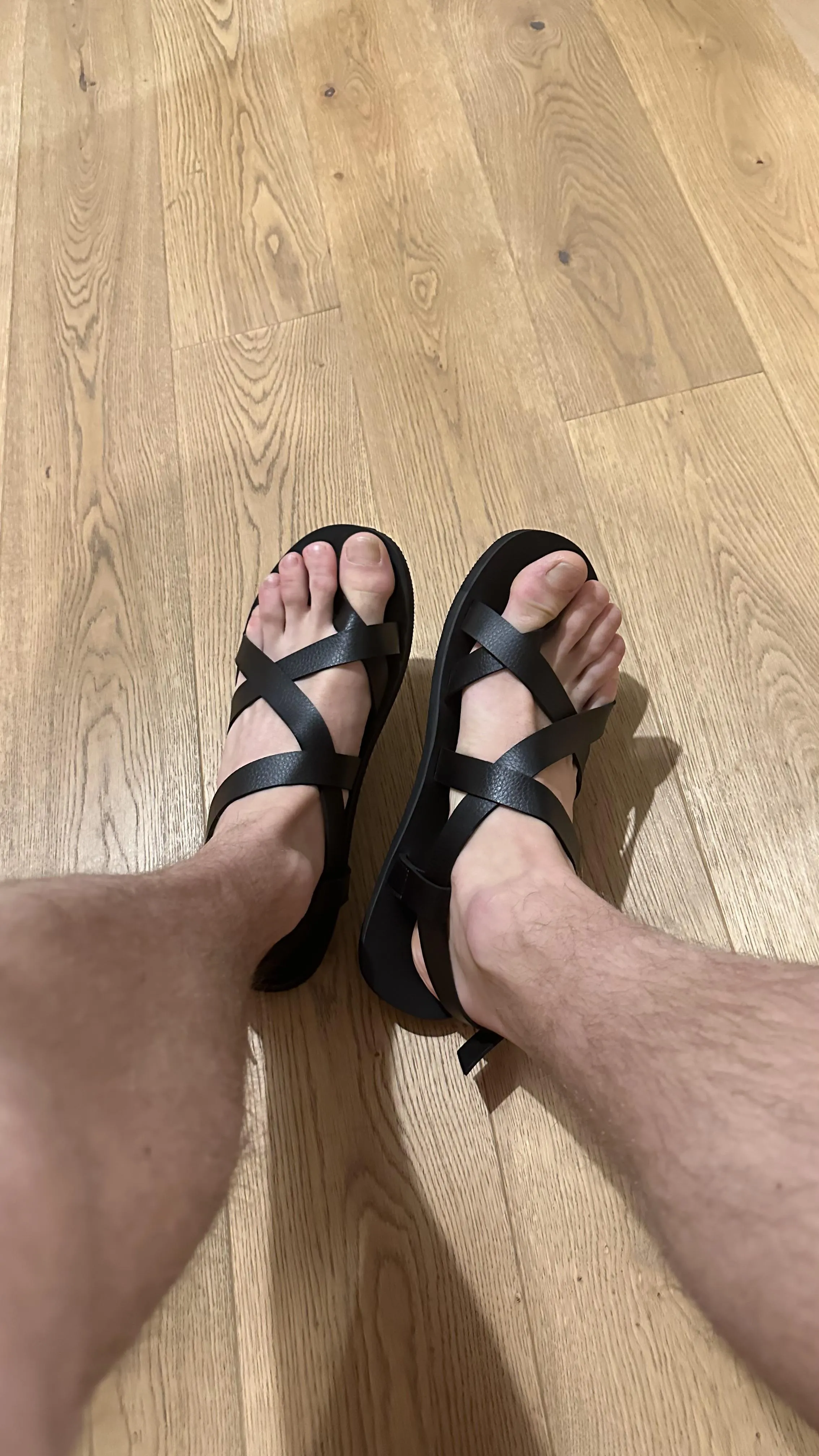 What is the first thing that comes into your mind seeing my feet in these leather sandals? [11US]