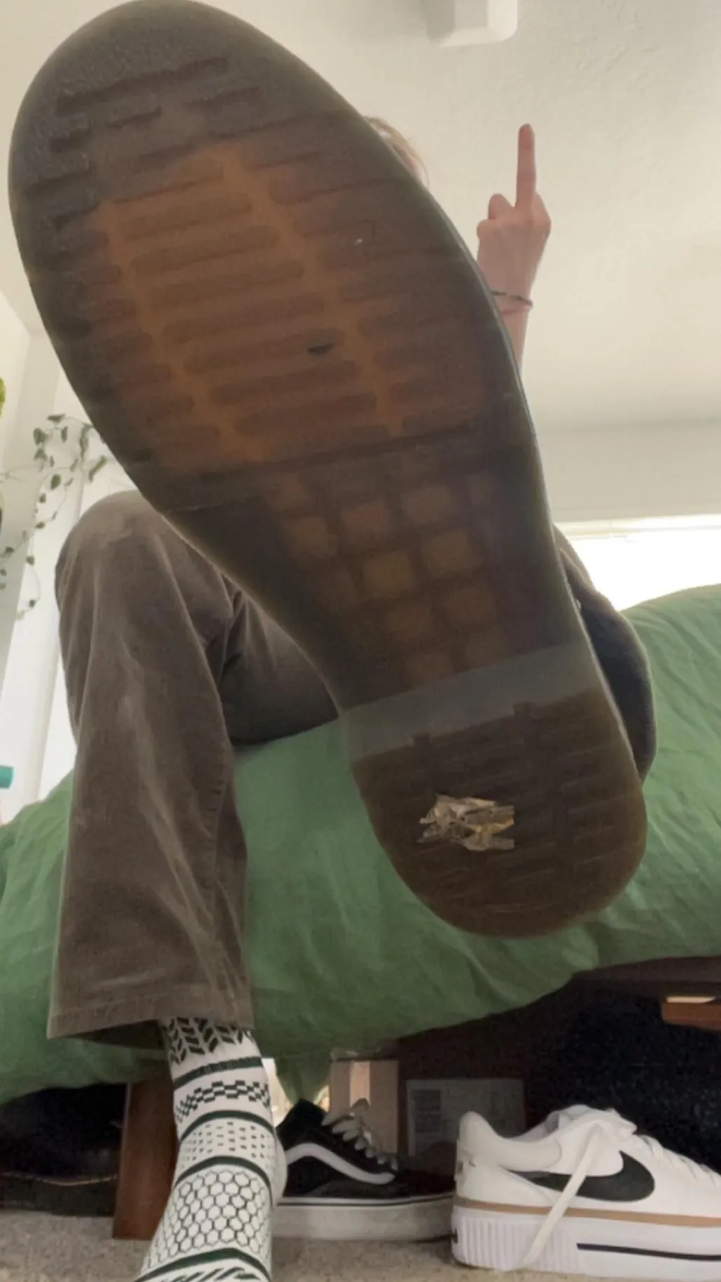 Lick the treads of my docs