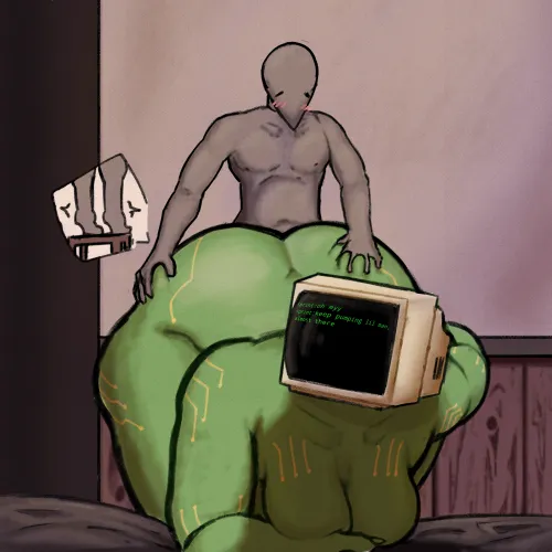 Old School PC girl having some fun after all those years. Artstyle study of Dubmare by me