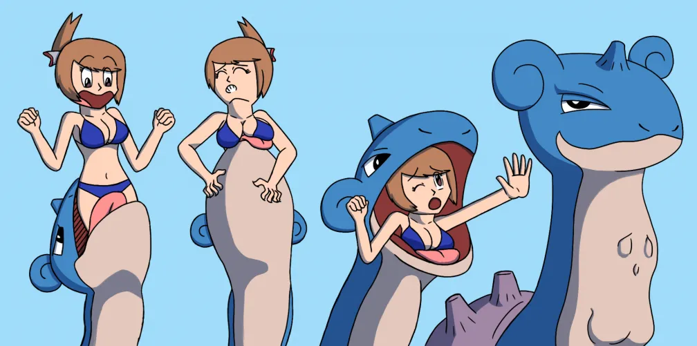 One of the hidden dangers that faces the stunningly sexy female swimmers of the pokemon games; being grabbed, 