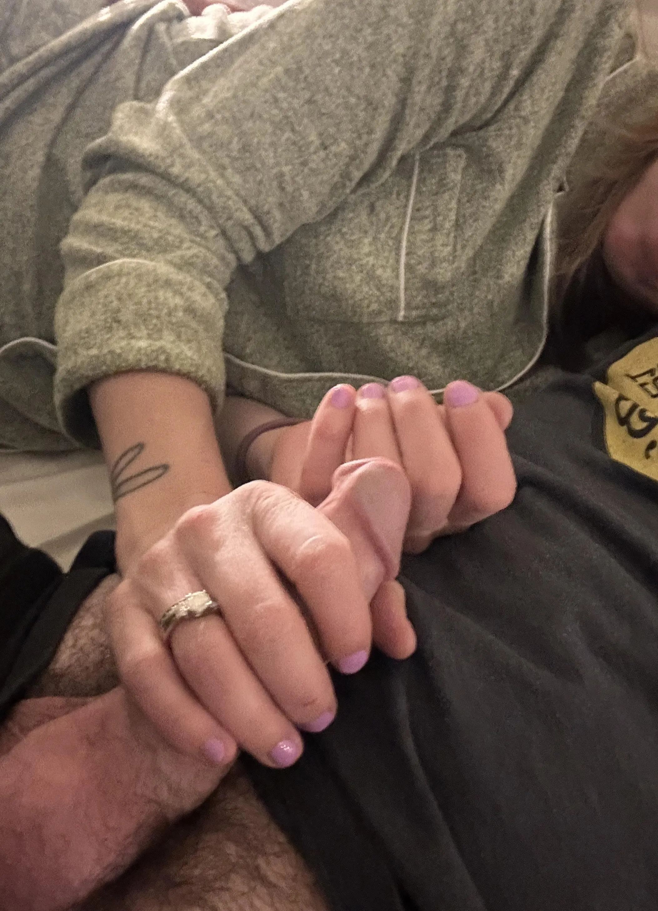 Wife holding my cock