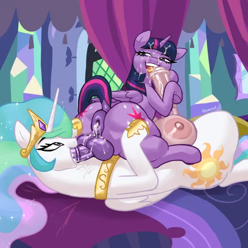 Celestia x Twilight (Hexecat)