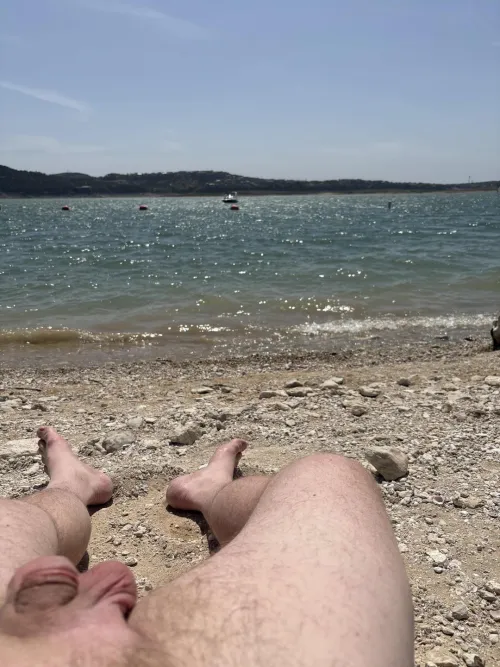 Enjoying the nude beach!