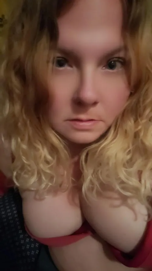 Feeling pretty in my red bra