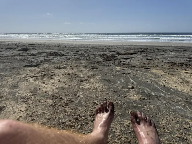 It’s an unbelievably nice day to be naked down here today!