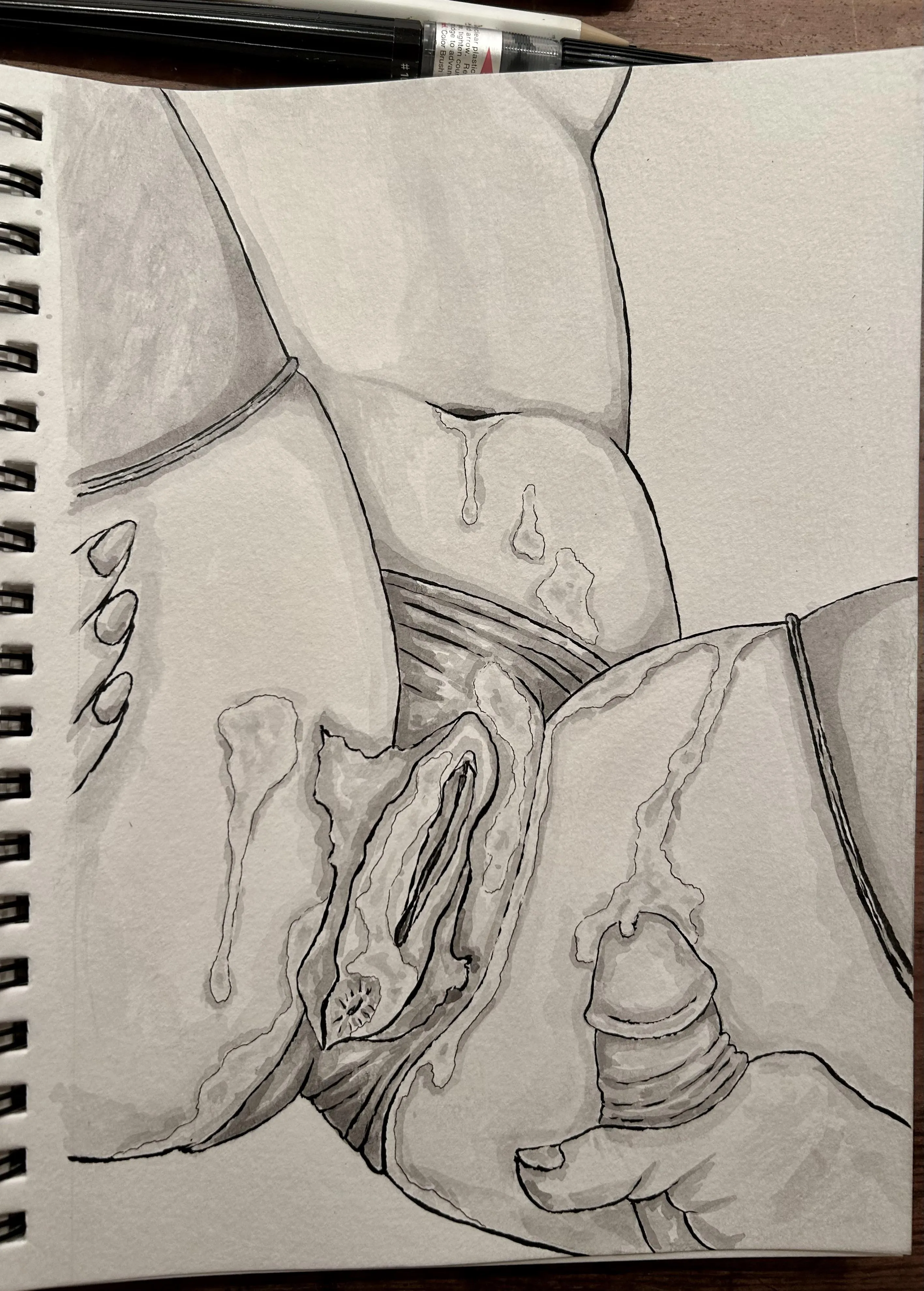 Ripped Through, ink and watercolor, by me.