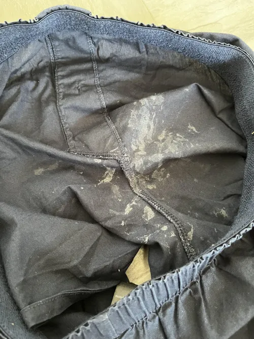 Washed and dried but still has the cum stains