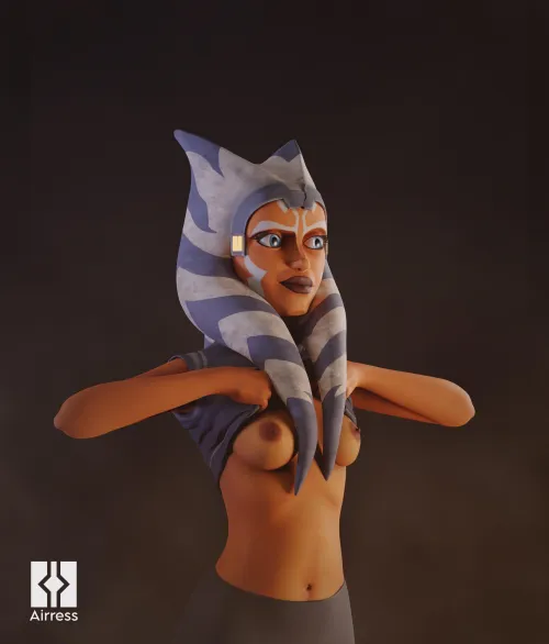 Ahsoka lifting her shirt (Airress)