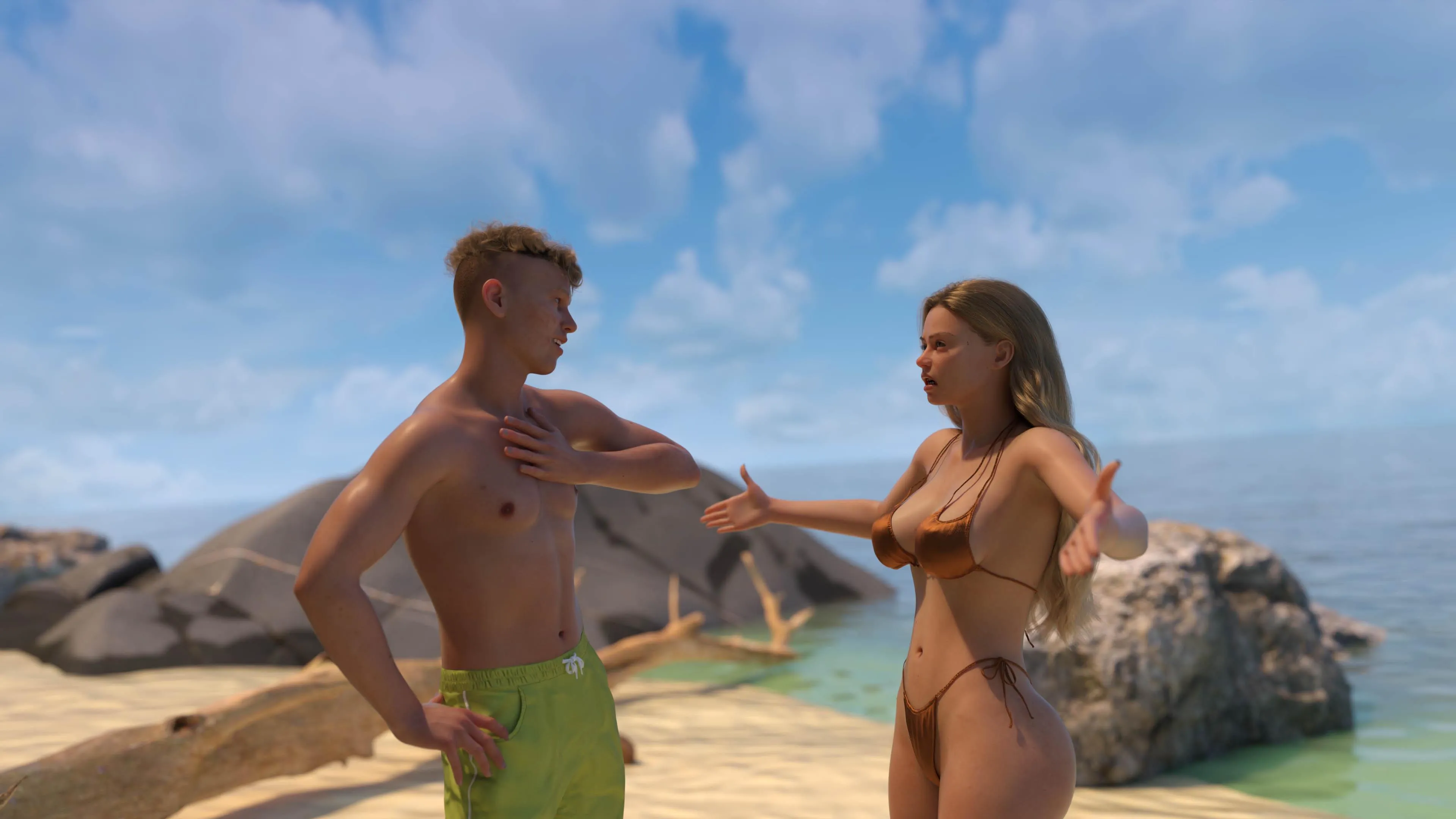 Doesn't she look so hot when she is angry? (Stranded & Naked) [Satyr Games]