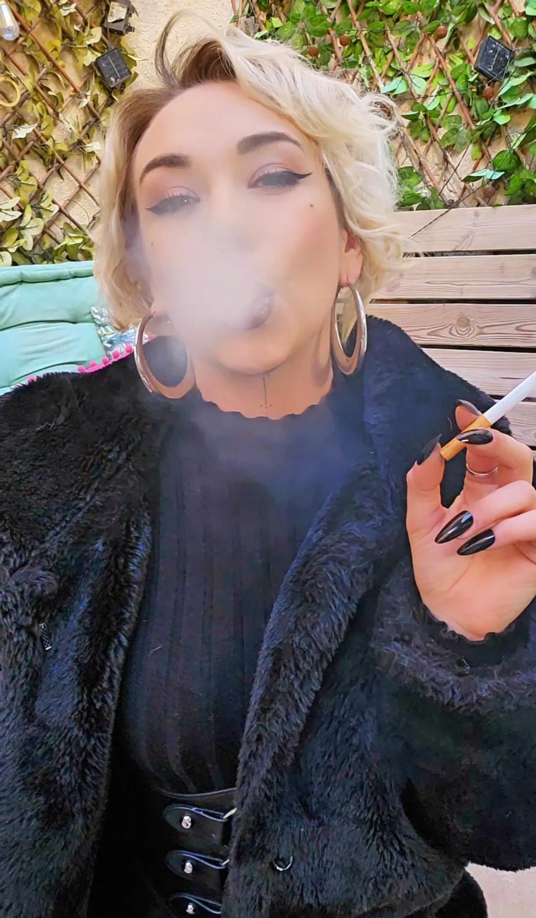 Exhaling it all in your direction