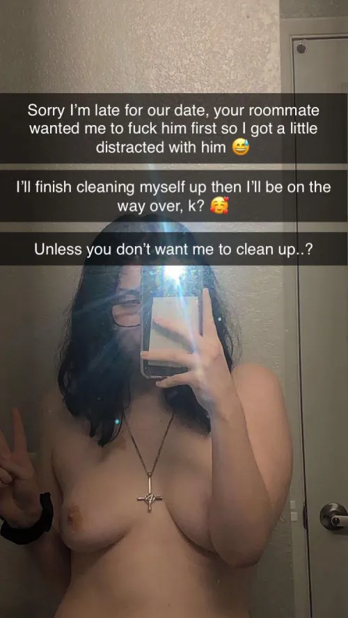 GF late to our date because she wanted to fuck my roommate first