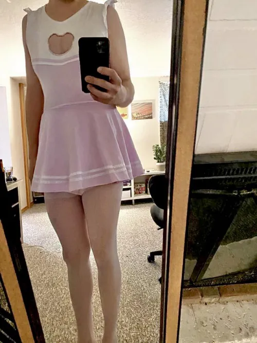 I want to wear this pink baby dress too childish for even elementary school with wet little diapers on