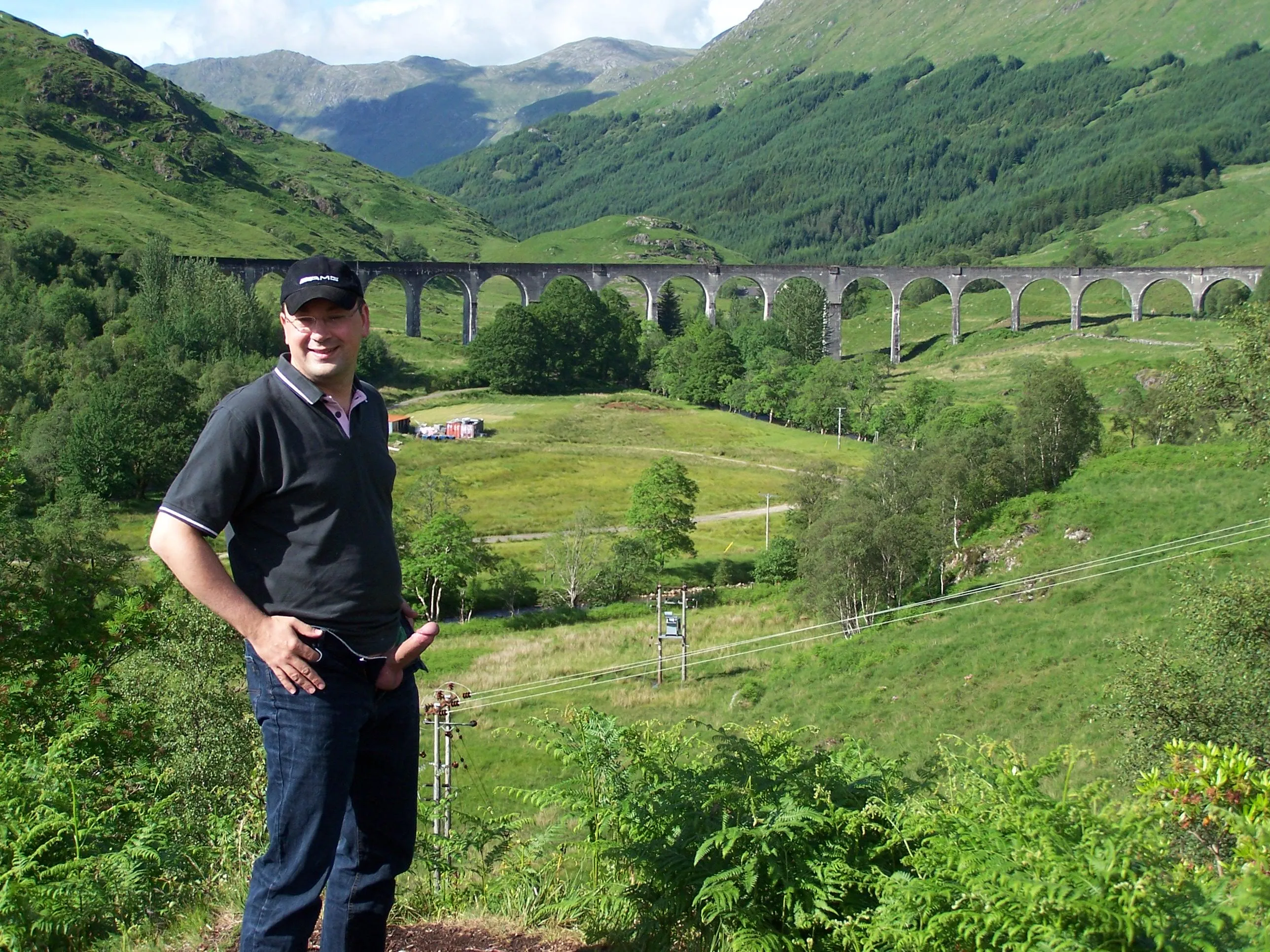 My magic wand in front of Glenfinnan Viaduct, Scotland, known from Harry Potter