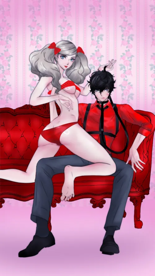 Ann and Joker Celebrating Valentine's Day with a Bang (by @cypher_ink)