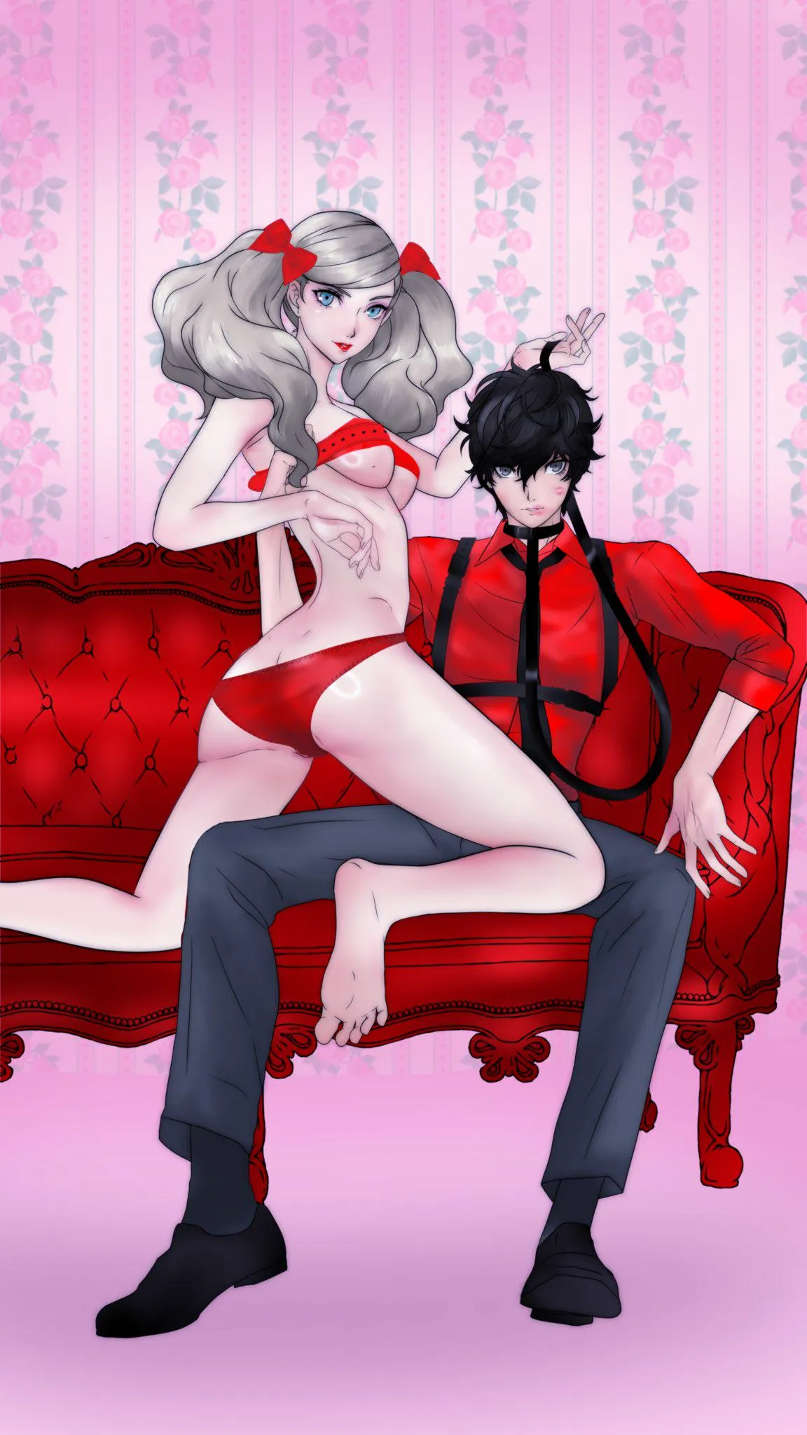 Ann and Joker Celebrating Valentine's Day with a Bang (by @cypher_ink)